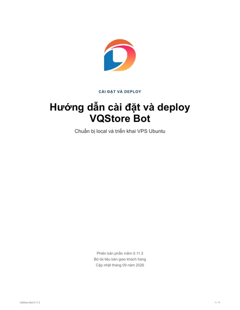 Bìa hướng dẫn cài đặt và deploy VQStore Bot