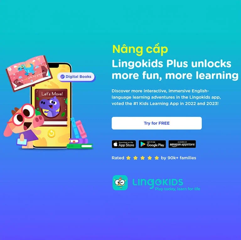 Nâng cấp tài khoản LingoKids Plus App học tiếng anh qua game cho bé cực hay